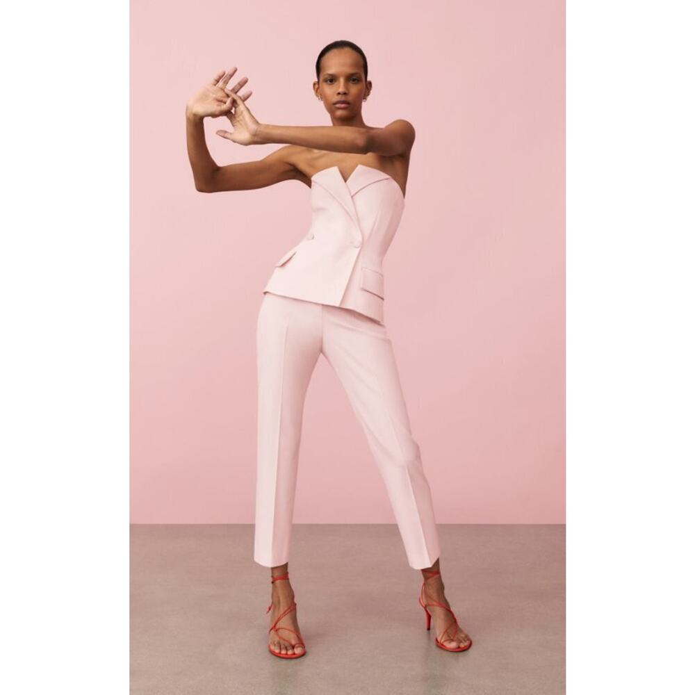 GOOP G LABEL Sz 2 Jules Strapless Top Oliver Cigarette Pants SET 2pc